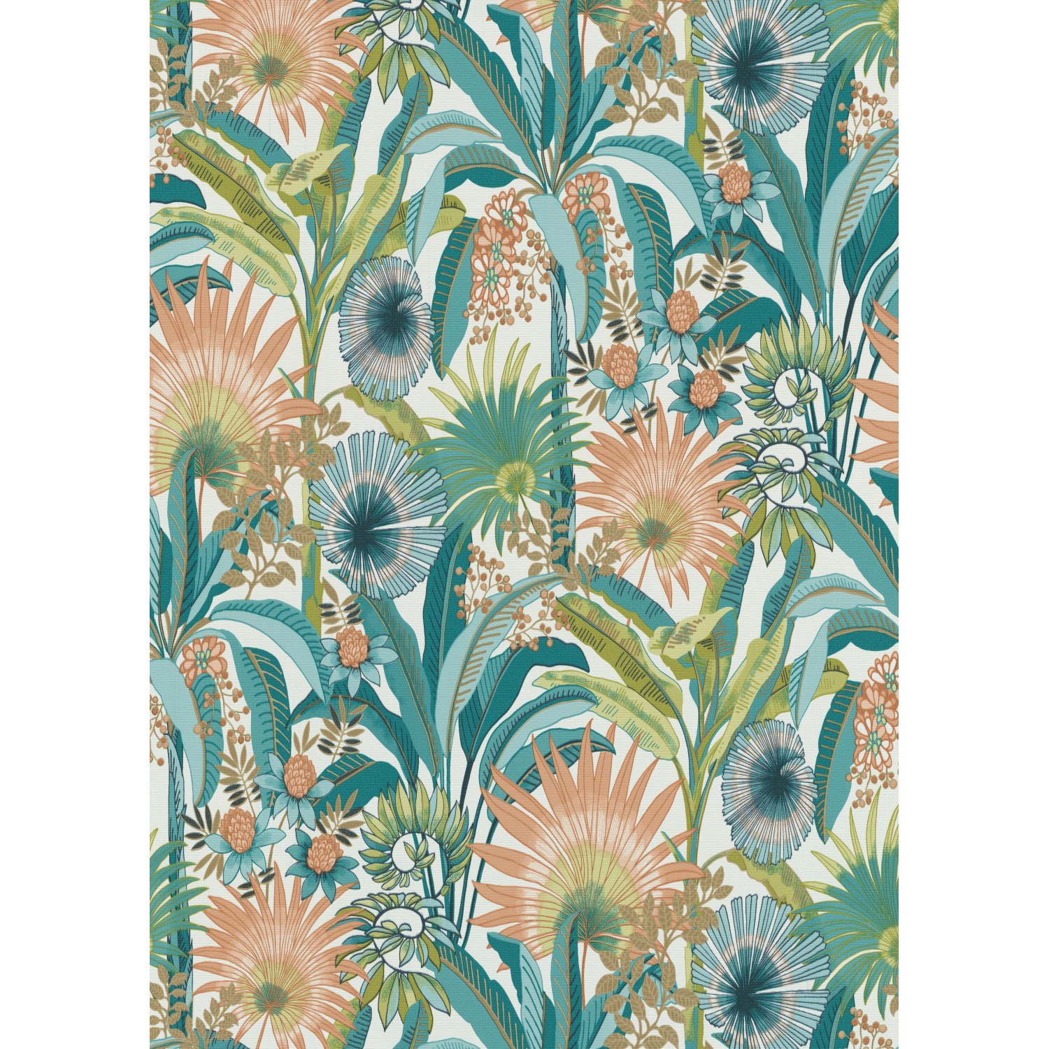 Erismann Vliestapete Martinique Flower Power 10,05 m x 0,53 m Türkis von erismann