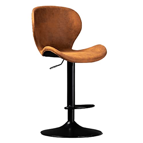 Metall-Barstuhl mit ergonomischer Rückenlehne und 45-cm-Gestell, für Restaurant-Bar-Dekoration, verstellbar von 60–80 cm (Farbe: Braun) von erkebspm