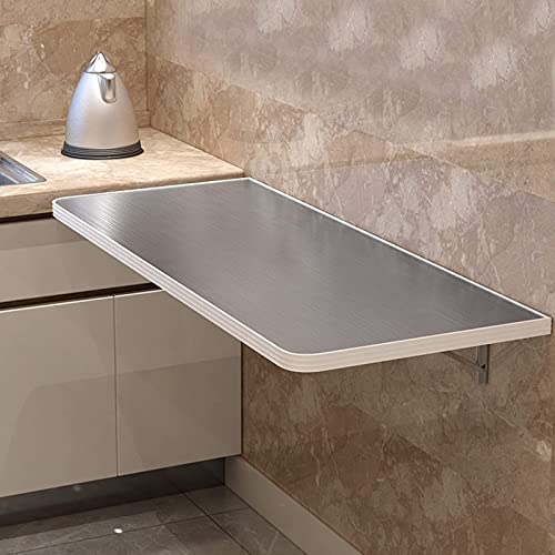 Platzsparender Klapptisch zur Wandmontage/Klapptisch zur Wandmontage aus Edelstahl/Stehtische zur Wandmontage/Schwimmender Arbeitsplatz/Laptop-Computertisch (90 x 30 cm/35 x 11,8 Zoll) (90 x 40 cm/ von erkebspm