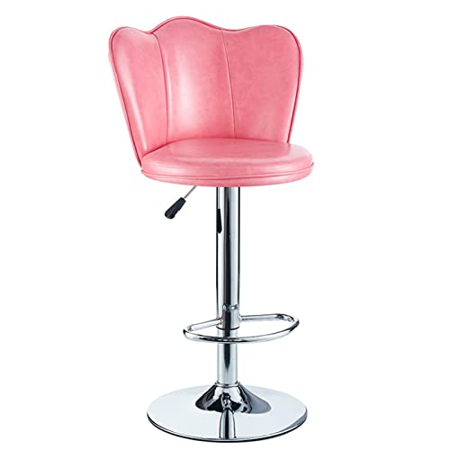 erkebspm 360° drehbarer Barhocker, Drehstuhl mit Rückenlehne, Moderne Heimdekoration, Kassentheke, höhenverstellbar 60–80 cm (Farbe: Rosa) von erkebspm