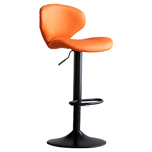 erkebspm 360° drehbarer Hebehocker, Retro-Barstuhl, Kassierer-Rezeption, Schreibtisch mit schwarz lackierten Hockerbeinen und 41,5 cm vergrößerter Basis (Farbe: Orange) von erkebspm