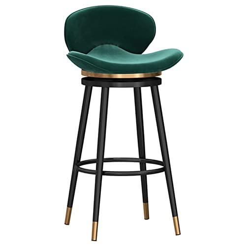 erkebspm Barhocker, Drehstühle mit Schmetterlings-Rückenlehne, Zuhause, Esszimmer, Küche, Insel, Rezeption, Barhocker mit Samtsitz und Metallfußstütze (Größe: 75 cm, Farbe: Grün) von erkebspm