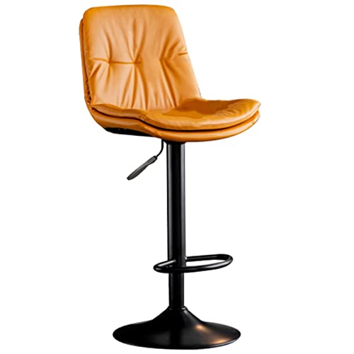 erkebspm Barhocker, um 360° drehbarer Esszimmerstuhl mit Rückenlehne, zweistufigem Sitz und Fußstützenbasis aus Metall, SGS Air Rods Lift-Barhocker, verstellbar 60–80 cm (Farbe: Orange) von erkebspm