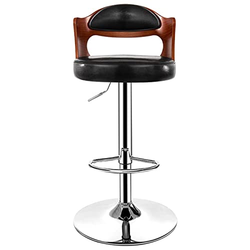 erkebspm Barhocker aus massivem Holz, moderner Büro- und Arbeitsdrehstuhl, Küchenhocker, Fußstütze und Sockel aus verchromtem Metall, verstellbar von 62–83 cm, Schwarz erkebspm Barhocker aus massivem Holz, moderner Büro- und Arbeitsdrehstuhl, Küchenhocker, Fußstütze und Sockel aus verchromtem Metall, verstellbar von 62–83 cm, Schwarz von erkebspm