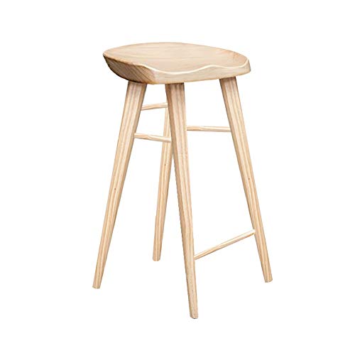 erkebspm Barstühle - Ergonomischer Lounge-Stuhl aus massivem Holz im nordischen Stil, Haltbarkeit der Holzfarbe (Größe: 75 cm) von erkebspm