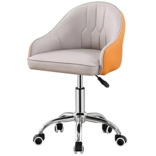 erkebspm Bürostuhl, rollender Barhocker mit Rückenlehne, drehbarer Barhocker für Schönheitssalon, wasserdichter PU-Ledersitz und Räder, höhenverstellbar 44–57 cm von erkebspm