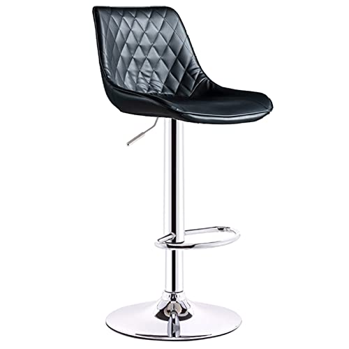 erkebspm Drehstuhl-Hebe-Barhocker für Restaurant-Bar-Theken-Rezeption mit halbmondförmiger Fußstütze und Gestell, Sitzhöhe 60–80 cm (Farbe: Schwarz) von erkebspm