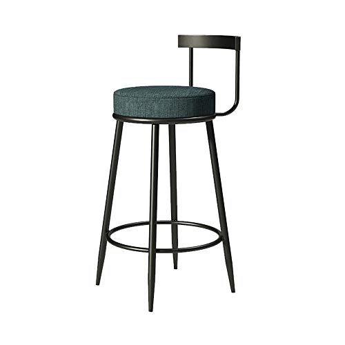 erkebspm Einfacher Barstuhl, mit Stoff gepolsterter Sitz und Rückenlehne, Barstuhl für Zuhause, Café, Bartheke, Höhe 65 cm, 4 Farben erhältlich, Haltbarkeit (Farbe: D) von erkebspm