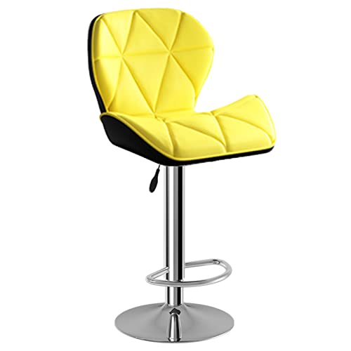 erkebspm Einfacher Drehstuhl, Rezeption, Kassierer, Studenten-Arbeitszimmerhocker mit Rückenlehne und Fußstütze, höhenverstellbar 60–80 cm (Farbe: Gelb) von erkebspm