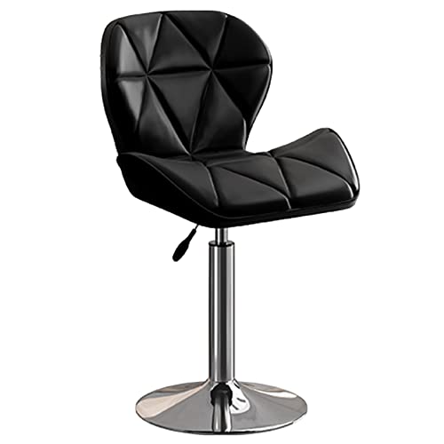 erkebspm Heimdekoration, 360°-Drehstuhl, Arbeitszimmerhocker mit Rückenlehne, Stahlrohr-Fußstütze und Metallbasis, verstellbar von 40–55 cm (Farbe: Schwarz) von erkebspm