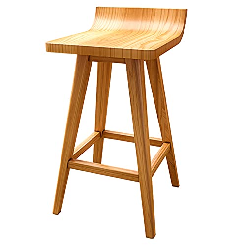 erkebspm Massivholz-Barstuhl, Terrasse, Garten, Café-Theke mit Fußstütze, Sitzhöhe 45/55/65/75 cm, Holzfarbe (Größe: 75 cm) von erkebspm