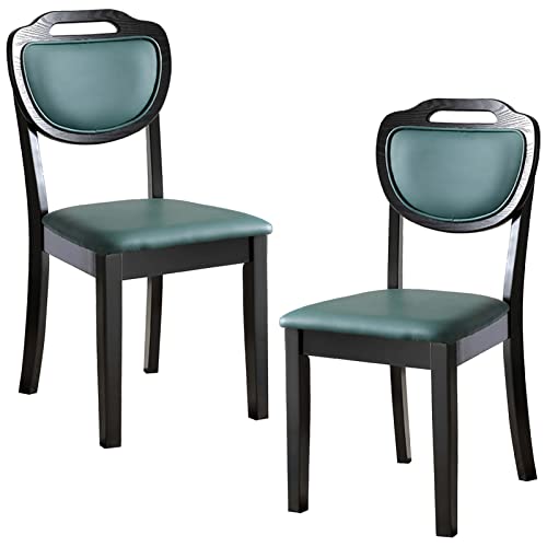 erkebspm Massivholz-Esszimmerstuhl, 2-teilig, Moderne Möbel, Kücheninsel, Hocker, gepolsterte Rückenlehne, Sitzkissen, Sitzhöhe 43,5 cm (Farbe: Grün) von erkebspm