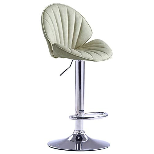 erkebspm Moderner Drehstuhl, Heimdekoration, Schönheitssalonhocker mit Rückenlehne, Fußstütze und Metallsockel, verstellbar 60–80 cm (Farbe: Weiß) von erkebspm