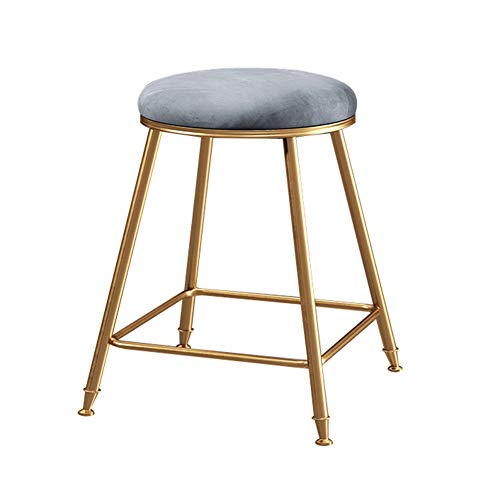 erkebspm Nordic Barstuhl – Wildledersitz, Metallrahmen, Lounge-Bartheken-Frühstücksstuhl, 43 x 43 x 45 cm, Haltbarkeit (Farbe: A) von erkebspm