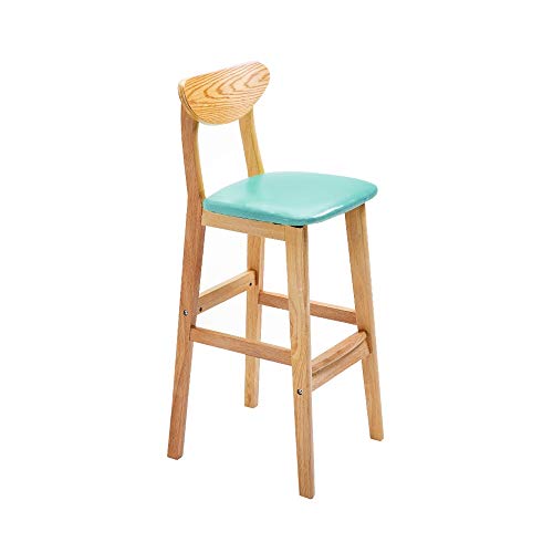 erkebspm Nordischer Barstuhl – PU-grüner Sitz, Massivholz-Bar-Rückenlehne, Frühstücksstuhl, Theke für Heimcafé, H: 73 cm. Haltbarkeit erkebspm Nordischer Barstuhl – PU-grüner Sitz, Massivholz-Bar-Rückenlehne, Frühstücksstuhl, Theke für Heimcafé, H: 73 cm. Haltbarkeit von erkebspm