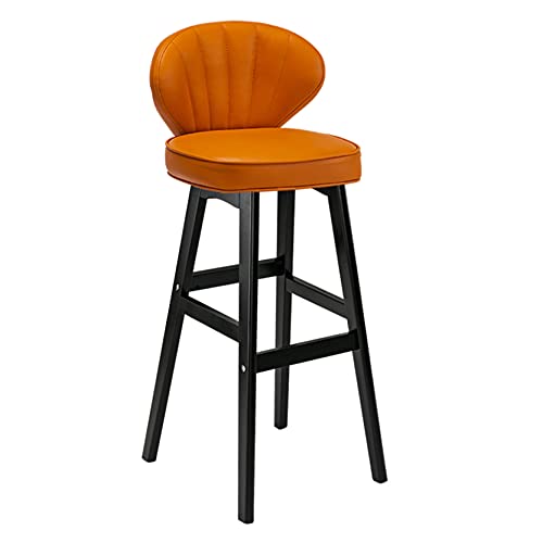 erkebspm - Restaurant-Barhocker, Barstuhl aus massivem Holz mit schwarzen Stuhlbeinen, Stabiler Fußstütze, Sitzhöhe 75 cm (Farbe: Orange) von erkebspm