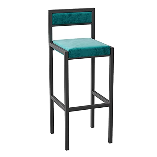 erkebspm Retro-Stil Bar-Frühstücksstühle Home Business Bar Café Küchenstuhl, mit weichem Samtkissen und rutschfestem Fußpolster (Größe: 75 cm) von erkebspm