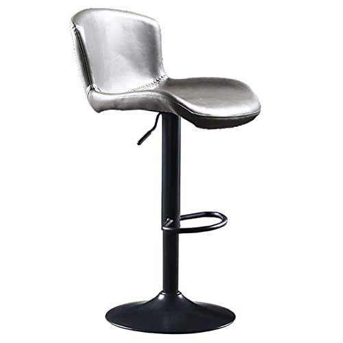 erkebspm Schmiedeeiserner Hocker, moderner Drehstuhl mit Rückenlehne und 41 cm Sockel für den Schreibtisch zu Hause, Schlafzimmer, Sitzhöhe 55–78 cm (Farbe: Grau) von erkebspm