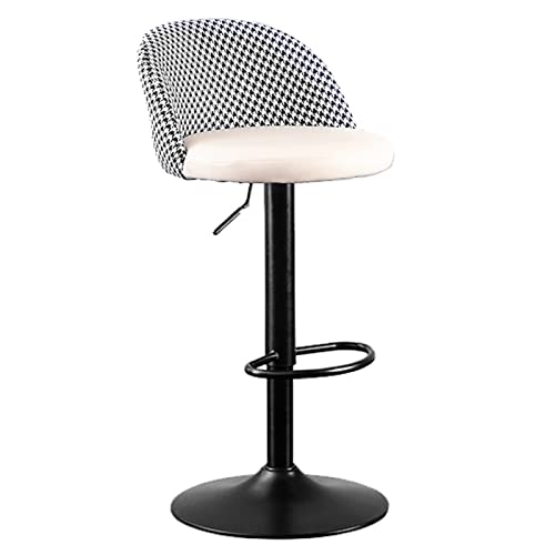 erkebspm Schönheitssalon-Drehstuhl, anhebbarer Barhocker, PU, ​​ergonomische Rückenlehne und Gehäuse aus Kohlenstoffstahl mit Backlack, Höhe 61–82 cm (Farbe: Weiß) von erkebspm