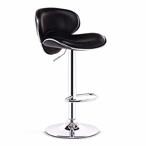 erkebspm Stools Butterfly-Barhocker, um 360° drehbar, höhenverstellbar, drehbarer Kneipenstuhl mit silberfarbener breiter Streifenbesatz-Dekoration, für Zuhause, Küche, Bar (Farbe: Schwarz) von erkebspm