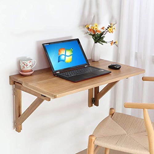 erkebspm Wandmontierter Klapptisch aus massivem Holz, klappbarer Computertisch, Schreibtisch, Küche, Esstisch, klappbar, dekoratives Wandregal, Arbeitstisch für Büro/Waschküche (Holzfarbe 90 x 50 cm) von erkebspm