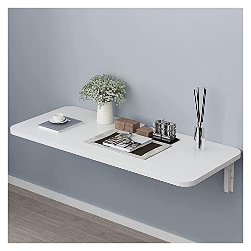 erkebspm Wandmontierter Tisch, multifunktional, klappbar, wandmontierter Laptop-Schreibtisch, geeignet für das Heimbüro, Weiß, 18 Größen (Farbe: Weiß, Größe: 80 x 40 cm) (weiß 60 x 50 cm) von erkebspm