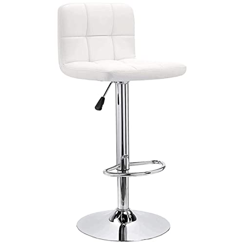 erkebspm Weißer drehbarer Barstuhl, Moderne, verstellbare Barhocker für die Rezeption mit gepolstertem PU-Kissen und Fußstütze, Sitzhöhe 61–82 cm erkebspm Weißer drehbarer Barstuhl, Moderne, verstellbare Barhocker für die Rezeption mit gepolstertem PU-Kissen und Fußstütze, Sitzhöhe 61–82 cm von erkebspm