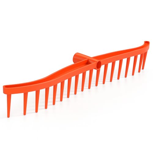 3er Pack Gartenharke Heurechen mit 19 Zinken - 60cm Stabiler Rechen für Heu & Rasen - Gartenrechen aus bruchfestem Kunststoff ohne Stiel ideal für Gartenbesitzer, Landwirte & Tierhalter von erpina