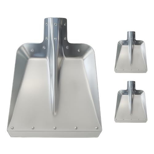 3x ERPINA® Aluschaufel Gr. 7 mit Stahlkante 33cm breit ohne Stiel - robust & leicht - Vielseitig im Garten, Hof & Stall einsetzbar - Effizient beim Umfüllen und Verteilen von Mist, Silage oder Futter. von erpina
