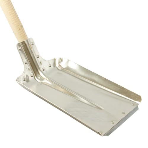 ERPINA® Aluschaufel Gr. 7 mit Stahlkante 33cm breit mit Stiel - robust & leicht - Vielseitig im Garten, Hof & Stall einsetzbar - Effizient beim Umfüllen und Verteilen von Mist, Silage oder Futter. von erpina