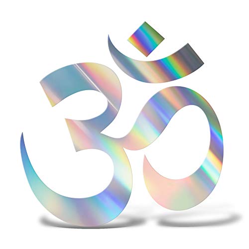 ERREINGE Aufkleber mit Hologramm-Aufkleber, 15 cm, Ohm, Yoga, Mandala, Wandtattoo, Vinyl, Laptop, Auto, Motorrad, Wohnmobil von erreinge