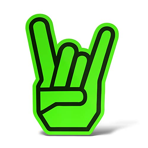 ERREINGE Sticker aus Neon-Grün, 15 cm – Hörner Shocker Rock Hand – Aufkleber Wandtattoo Vinyl Laptop Auto Motorrad Helm Wohnmobil von erreinge