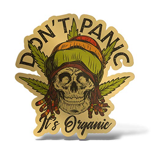 Erreinge® Aufkleber Gold 15 cm Totenkopf Reggae Marijuana Skull Sticker bedruckt für Auto Motorrad Wand Stoßstange Laptop Fahrrad von erreinge