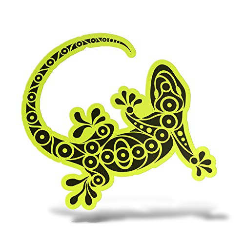 Erreinge® Aufkleber Neongelb 15 cm Lucertola Gecko Tribal Sticker bedruckt für Auto Motorrad Wand Stoßstange Laptop Fahrrad von erreinge
