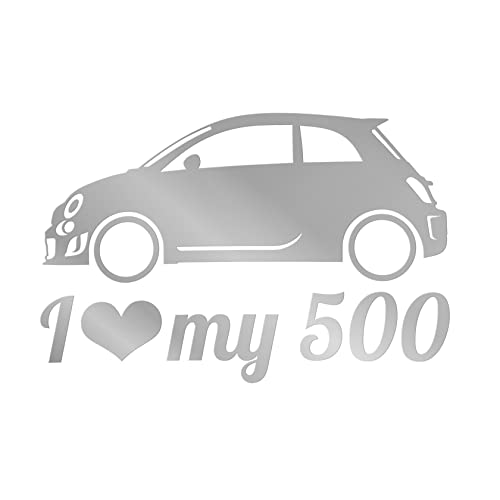 Erreinge Aufkleber Kompatibel für Fiat 500 Lateral Tuning Jdm Silber Schriftzug In PVC für Auto Heckscheibe Fenster - 12 Cm von erreinge