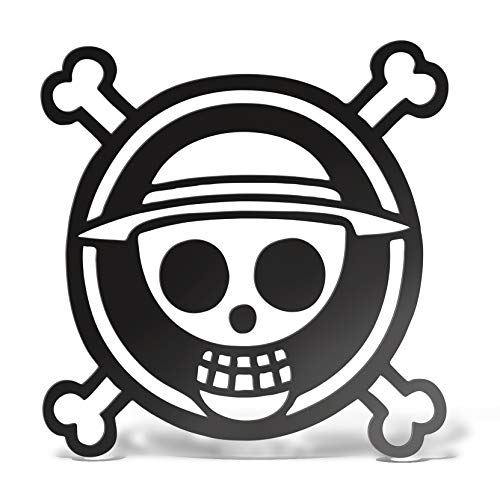 Erreinge Aufkleber Schwarzer Piraten-Schädel-Schriftzug PVC für Abziehbild Tapete Auto Moto Helm Camper Laptop - 12 cm von erreinge