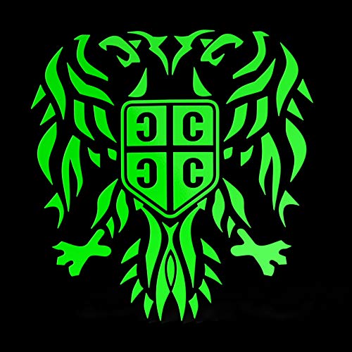 Erreinge Aufkleber Serbien Aquila Fluogrün Schriftzug In PVC-Wandwand-Aufkleber für Helm Auto Moto Camper Laptop - 35 Cm von erreinge