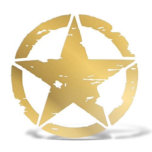 Erreinge Aufkleber US Army Military Star Gold Schriftzug In PVC kompatibel für Auto Moto Camper Jeep Renegade 4X4 Suzuki - Cm 30 von erreinge