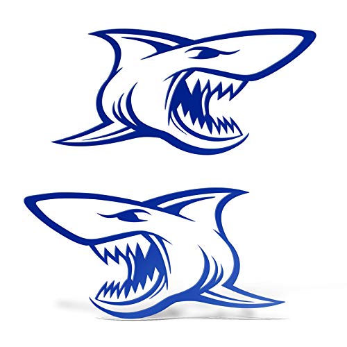 Erreinge Aufkleber X2 Shark Blau Schriftzug PVC für Abziehbild Tapete Auto Moto Helm Camper Laptop - 25 cm von erreinge