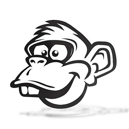 Erreinge Aufkleber prespaced Schwarz 12Cm - Monkey Monkey - Vinyl-Aufkleber Aufkleber Aufkleber Mural Laptop Auto Moto Helm Camper von erreinge