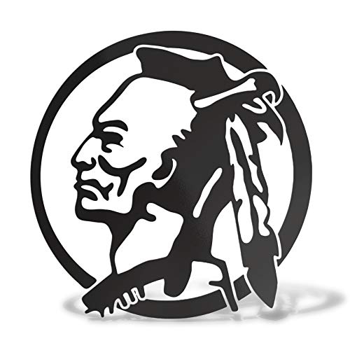 Erreinge Aufkleber prespaced Schwarz 35Cm - Indian Native American Left - Vinyl-Aufkleber Aufkleber Aufkleber Mural Laptop Auto Moto Helm Camper von erreinge