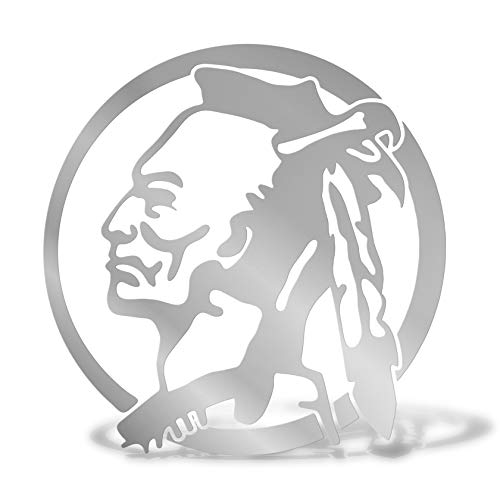 Erreinge Aufkleber prespaced Silber 25cm - Indian Native American Left - Vinyl-Aufkleber Aufkleber Aufkleber Mural Laptop Auto Moto Helm Camper von erreinge