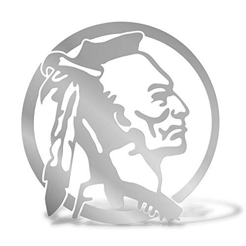 Erreinge Aufkleber prespaced Silber 35Cm - Indian Native American Rechts - Vinyl-Aufkleber Aufkleber Aufkleber Mural Laptop Auto Moto Helm Camper von erreinge