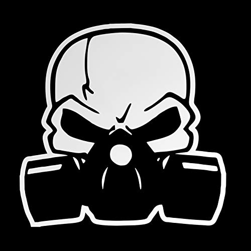 Erreinge Aufkleber prespaced Weiß 12Cm - Schädel-Gasmaske Biohazard - Vinyl-Aufkleber Aufkleber Aufkleber Mural Laptop Auto Moto Helm Camper von erreinge