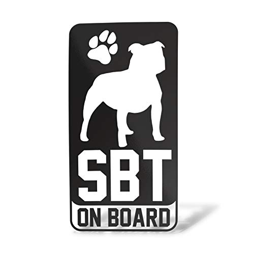 Erreinge X2 Aufkleber prespaced Schwarz 35Cm - Staffordshire Bull Terrier On Board - Vinyl-Aufkleber Aufkleber Aufkleber Mural Laptop Auto Moto Helm Camper von erreinge