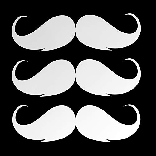 Erreinge X3 Aufkleber prespaced 12Cm Weiß - Schnurrbart-Schnurrbart Retro Vintage Barber Shop - Vinyl-Aufkleber Aufkleber Aufkleber Mural Laptop Auto Moto Helm Camper von erreinge