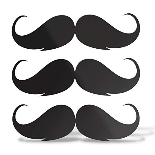 Erreinge X3 Aufkleber prespaced Schwarz 35Cm - Schnurrbart-Schnurrbart Retro Vintage Barber Shop - Vinyl-Aufkleber Aufkleber Aufkleber Mural Laptop Auto Moto Helm Camper von erreinge