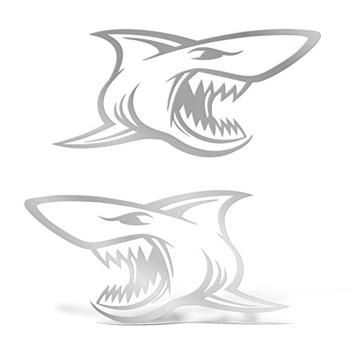 Erreinge Aufkleber X2 Shark Silber Schriftzug In PVC-Wandwand-Aufkleber für Helm Auto Moto Camper Laptop - 15 Cm von erreinge