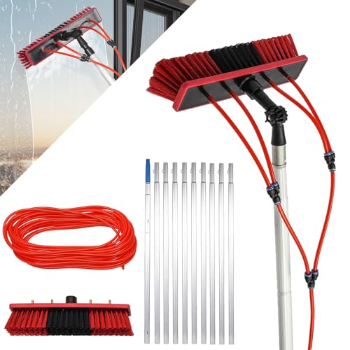 errtsdb Teleskop Waschbürste Photovoltaik reinigungsset Teleskopstange photovoltaik Reiniger teleskopstange fensterreinigung waschbürste mit teleskopstiel autowaschbürste(17m Stange/35cm Bürste) von errtsdb