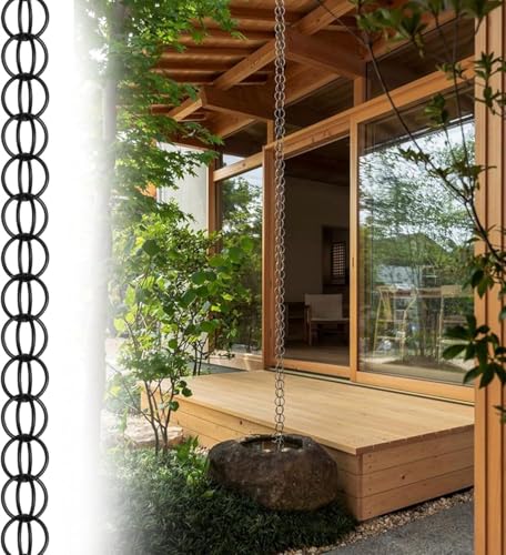 errtsdb Praktische und Schöne Regenkette Dachrinne,Regenfänger,Regenwasserkette,Kann zur Gartendekoration Verwendet Werden,Korrosions- und Rostschutz,für Pavillon/Terrasse/Garten(1m) von errtsdb